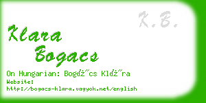 klara bogacs business card